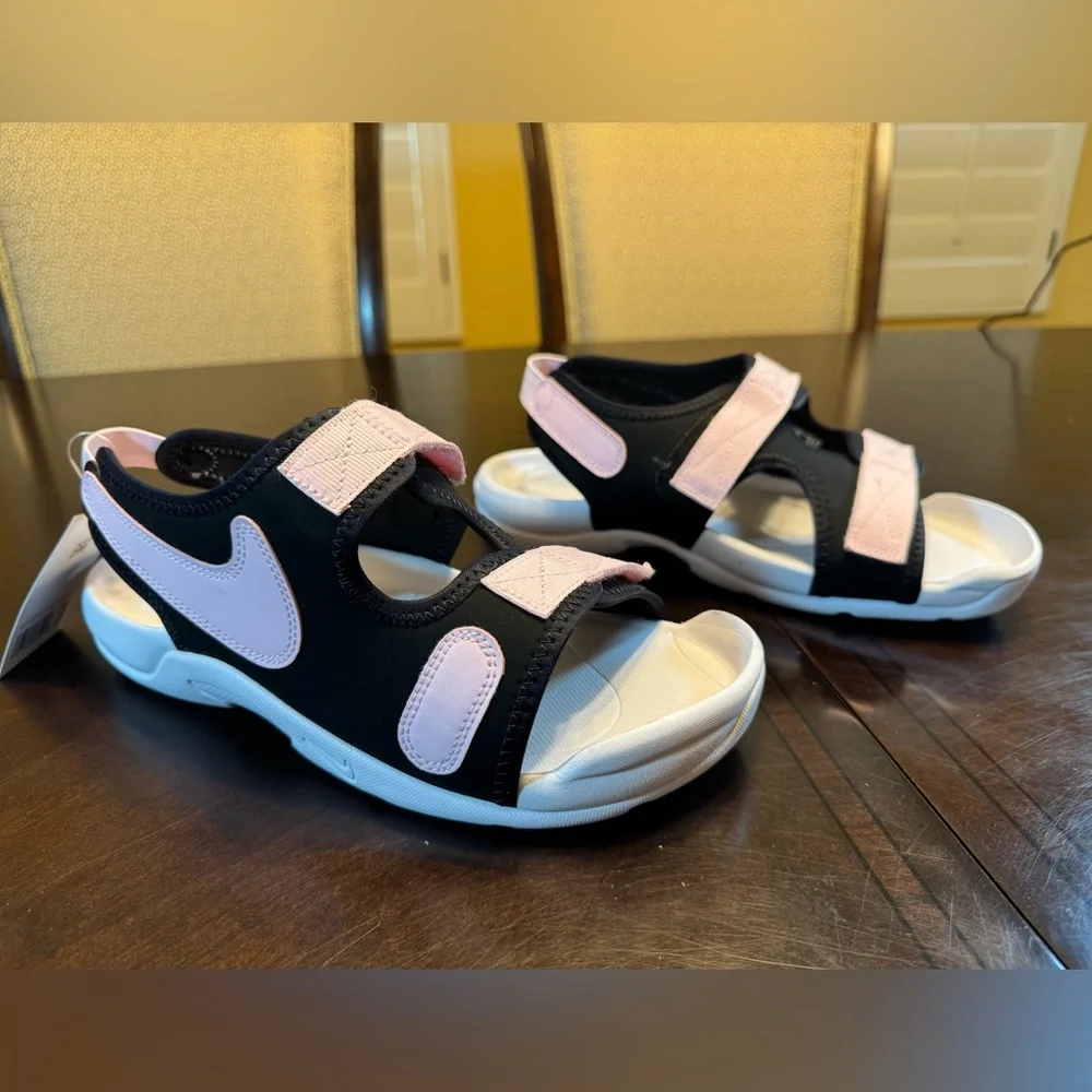 New Nike Sunray Sandals Pink Black Size 6Y / 7.5 W - Picture 3 of 12